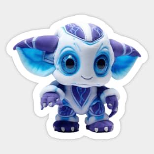 Cute Purple Alien Plushie Design Sticker